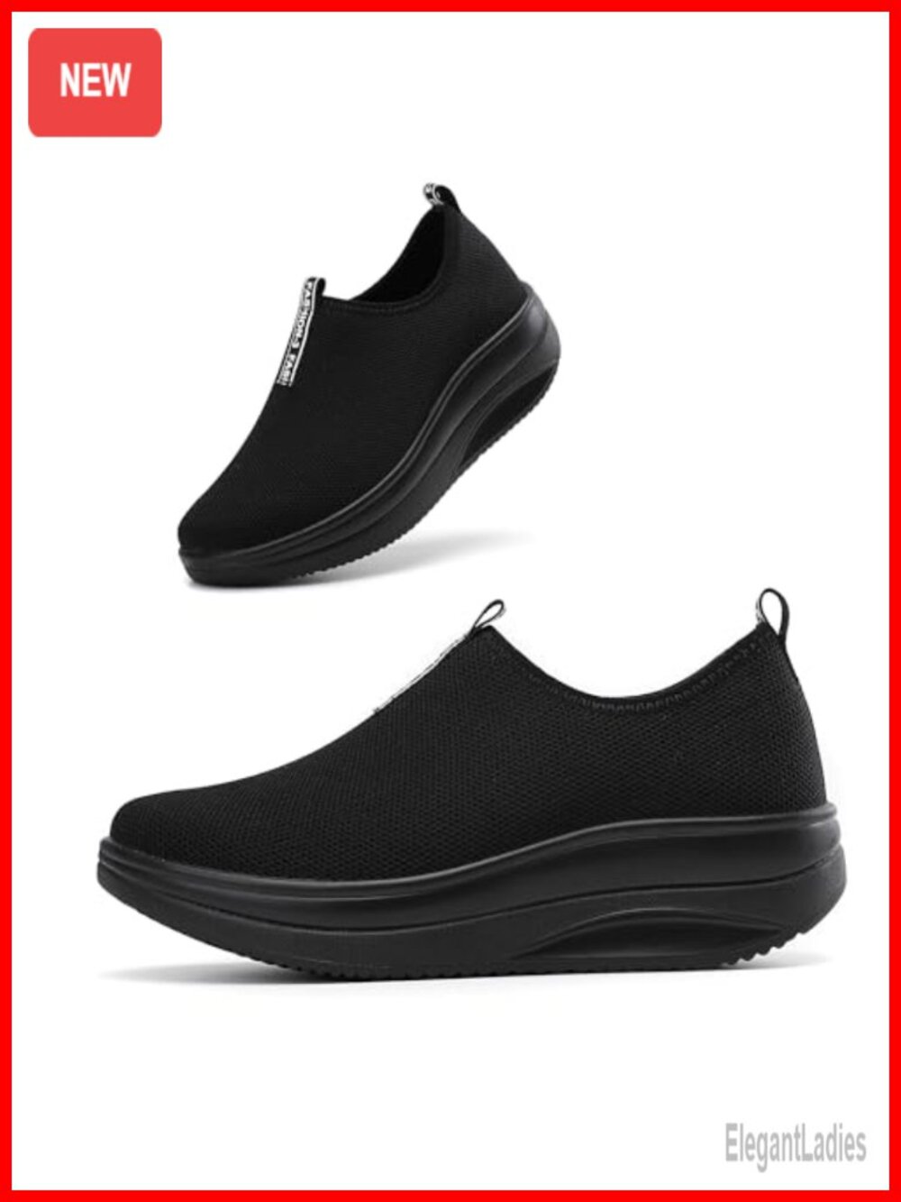 Women's Platform Loafers Slip-On Walking Shoes 2in Cushioned PU